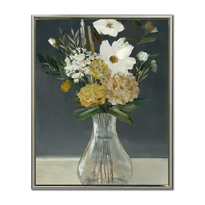 Streamline Art Vintage Yellow Bouquet Ii Framed Canvas Art