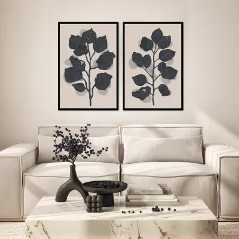 Streamline Art Black Rose Silhouette Ii Framed Canvas Art