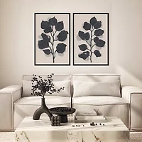 Streamline Art Black Rose Silhouette Ii Framed Canvas Art
