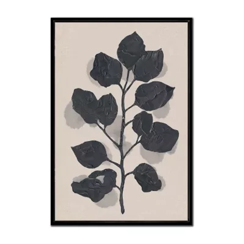 Streamline Art Black Rose Silhouette Ii Framed Canvas Art
