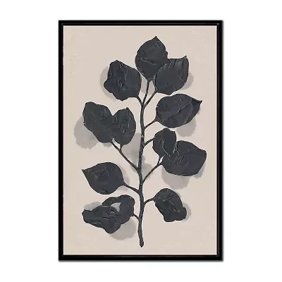 Streamline Art Black Rose Silhouette Ii Framed Canvas Art