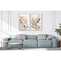 Streamline Art Pastel Proteas I Framed Canvas Art