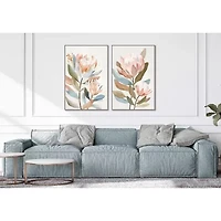 Streamline Art Pastel Proteas Ii Framed Canvas Art