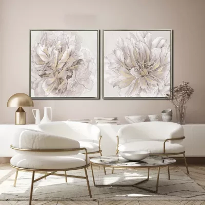 Streamline Art Pristine Petals Ii Framed Canvas Art