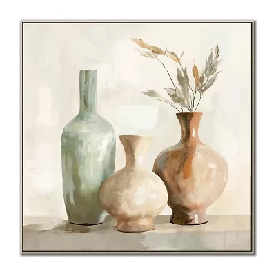 Streamline Art Rustic Vessels Ii Framed Canvas Art