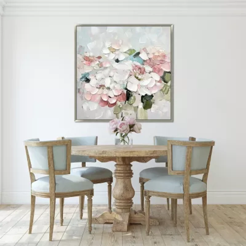 Streamline Art Blush Blooms Framed Canvas Art