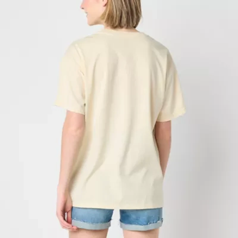Boyfriend Tee Womens Juniors Crew Neck Short Sleeve Loose Fit The Little Mermaid Graphic T-Shirt