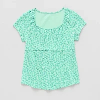Thereabouts Little & Big Kid Girls U Neck Short Sleeve T-Shirt