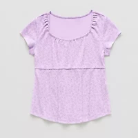 Thereabouts Little & Big Kid Girls U Neck Short Sleeve T-Shirt