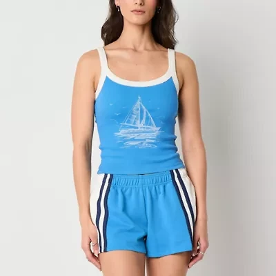 Arizona Womens Juniors Scoop Neck Tank Top