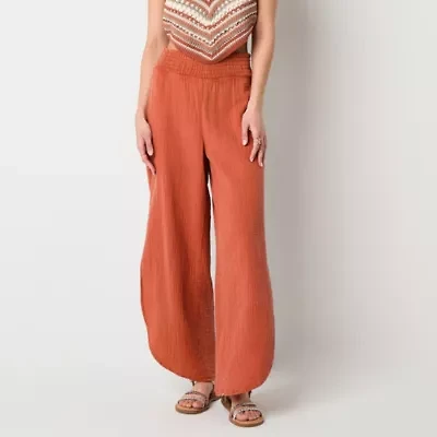 Arizona Womens Wide Leg Juniors Pull-On Pant