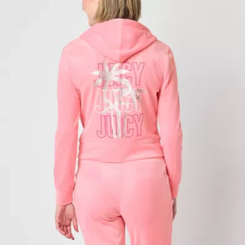 Juicy By Juicy Couture Womens Juniors Hooded Lightweight Track Jacket