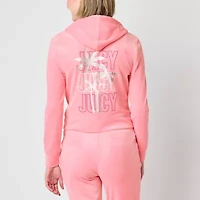 Juicy By Juicy Couture Womens Juniors Hooded Lightweight Track Jacket