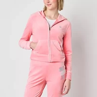 Juicy By Juicy Couture Womens Juniors Hooded Lightweight Track Jacket