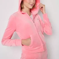 Juicy By Juicy Couture Womens Juniors Hooded Lightweight Track Jacket