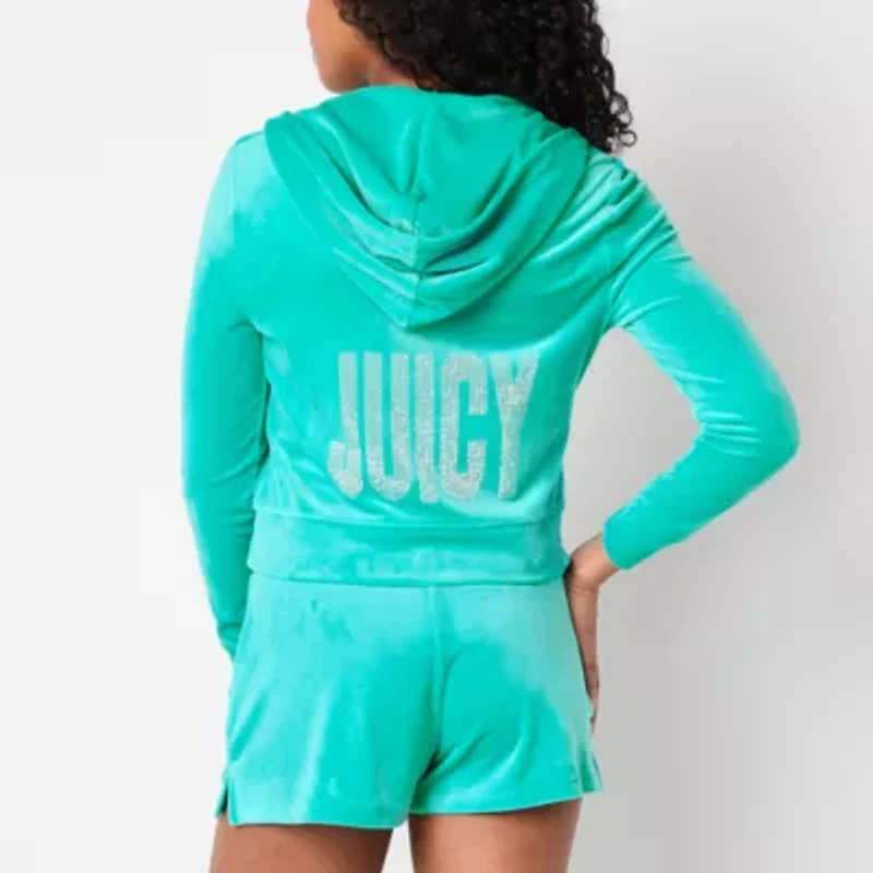 Juicy By Couture Womens Hooded Lightweight Juniors Track Jacket