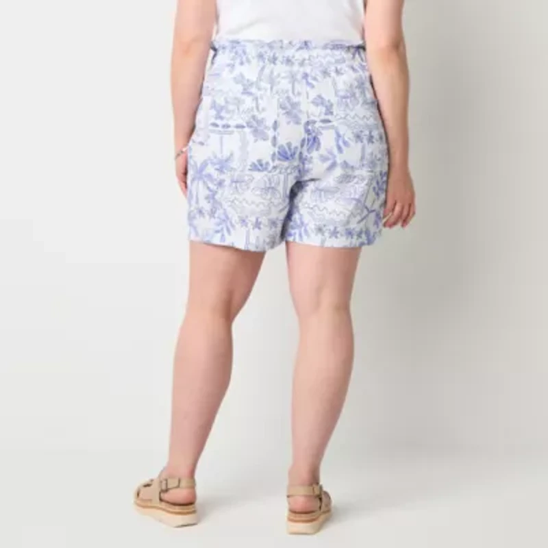 St. John's Bay Womens Plus Pull-On Short