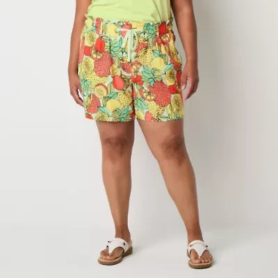St. John's Bay Womens Plus Pull-On Short