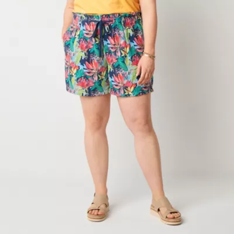 St. John's Bay Womens Plus Pull-On Short