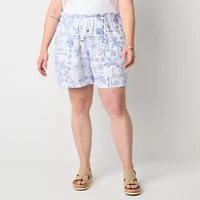St. John's Bay Womens Plus Pull-On Short