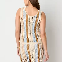 a.n.a Crochet Womens Scoop Neck Sleeveless Tank Top