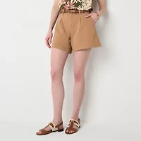 Liz Claiborne Womens Mid Rise Pleated Short