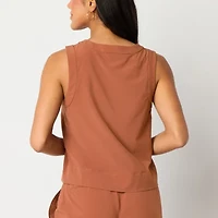 Stylus Womens Round Neck Sleeveless Shell