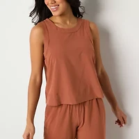 Stylus Womens Round Neck Sleeveless Shell