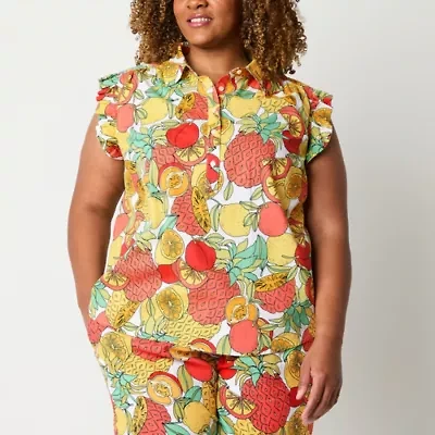 St. John's Bay Womens Sleeveless Plus Blouse