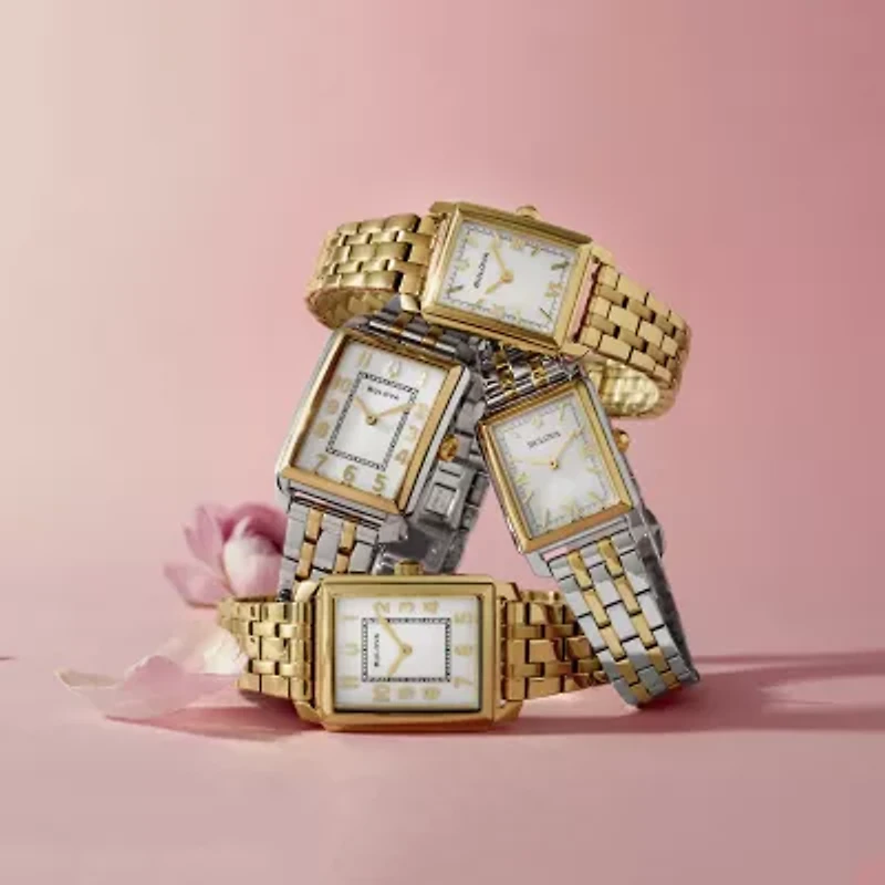 Bulova Womens Gold Tone Stainless Steel Bracelet Watch 97l177