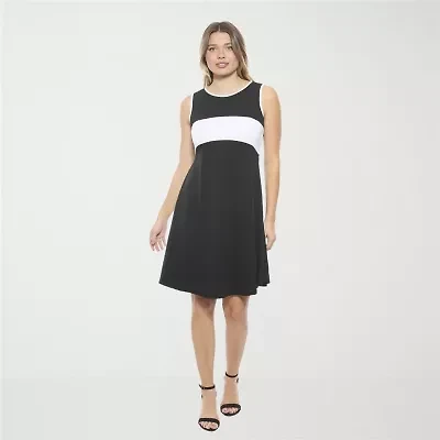 24seven Comfort Apparel Womens Sleeveless Fit + Flare Dress