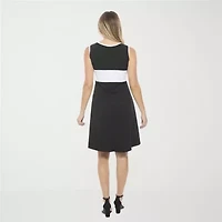 24seven Comfort Apparel Womens Sleeveless Fit + Flare Dress