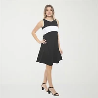 24seven Comfort Apparel Womens Sleeveless Fit + Flare Dress