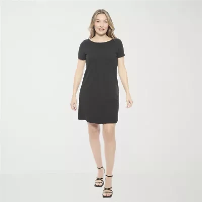 24seven Comfort Apparel Womens Short Sleeve Shift Dress