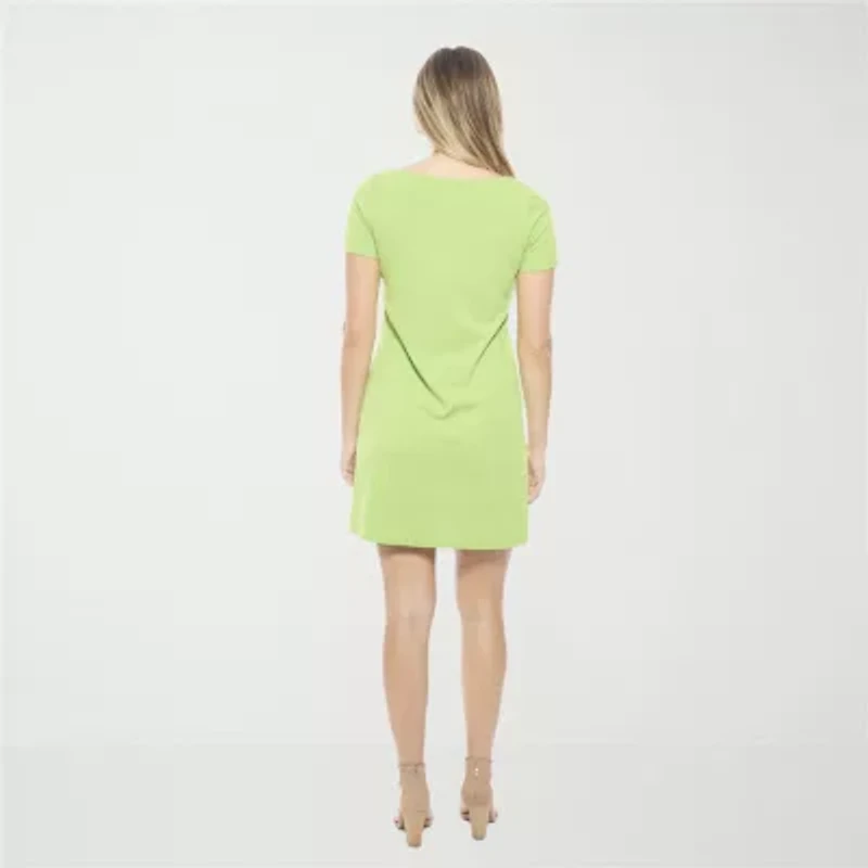 24seven Comfort Apparel Womens Short Sleeve Shift Dress
