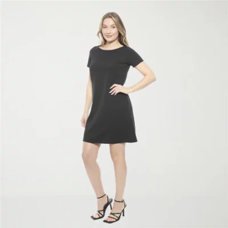 24seven Comfort Apparel Womens Short Sleeve Shift Dress