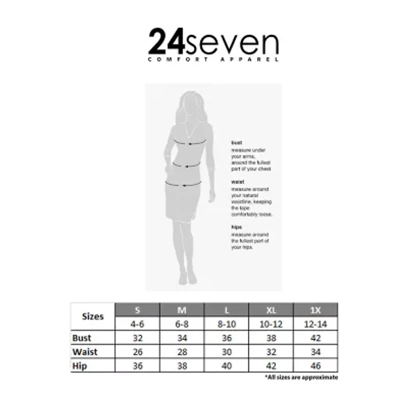 24seven Comfort Apparel Womens Short Sleeve Shift Dress