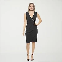 24seven Comfort Apparel Womens Sleeveless Wrap Dress
