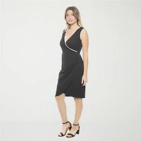 24seven Comfort Apparel Womens Sleeveless Wrap Dress