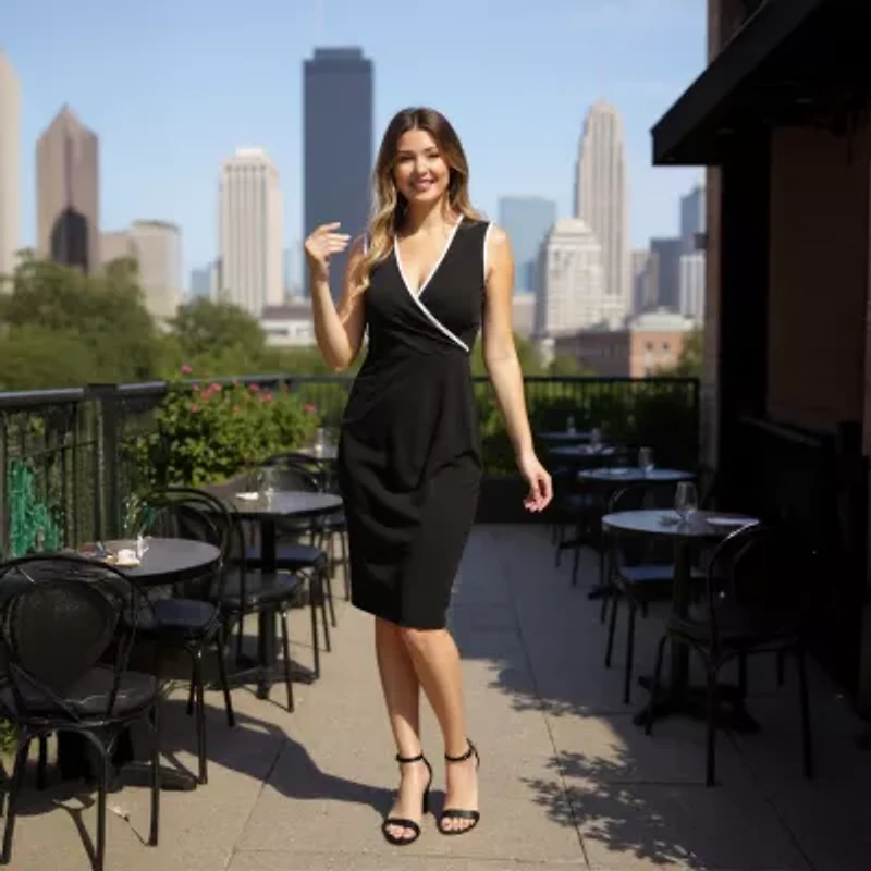 24seven Comfort Apparel Womens Sleeveless Wrap Dress