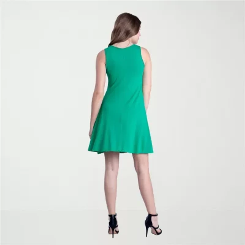 24seven Comfort Apparel Womens Sleeveless Swing Dresses