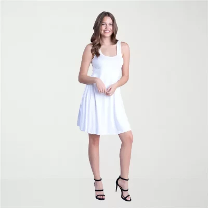 24seven Comfort Apparel Womens Sleeveless Swing Dresses