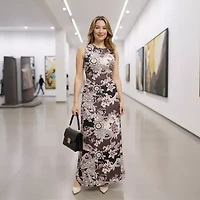 24seven Comfort Apparel Womens Sleeveless Casual Paisley Bodycon Dress