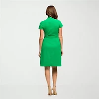 24seven Comfort Apparel Womens Short Sleeve Wrap Dress