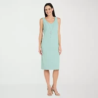 R & M Richards Womens Jacket Dress With Removable Necklace