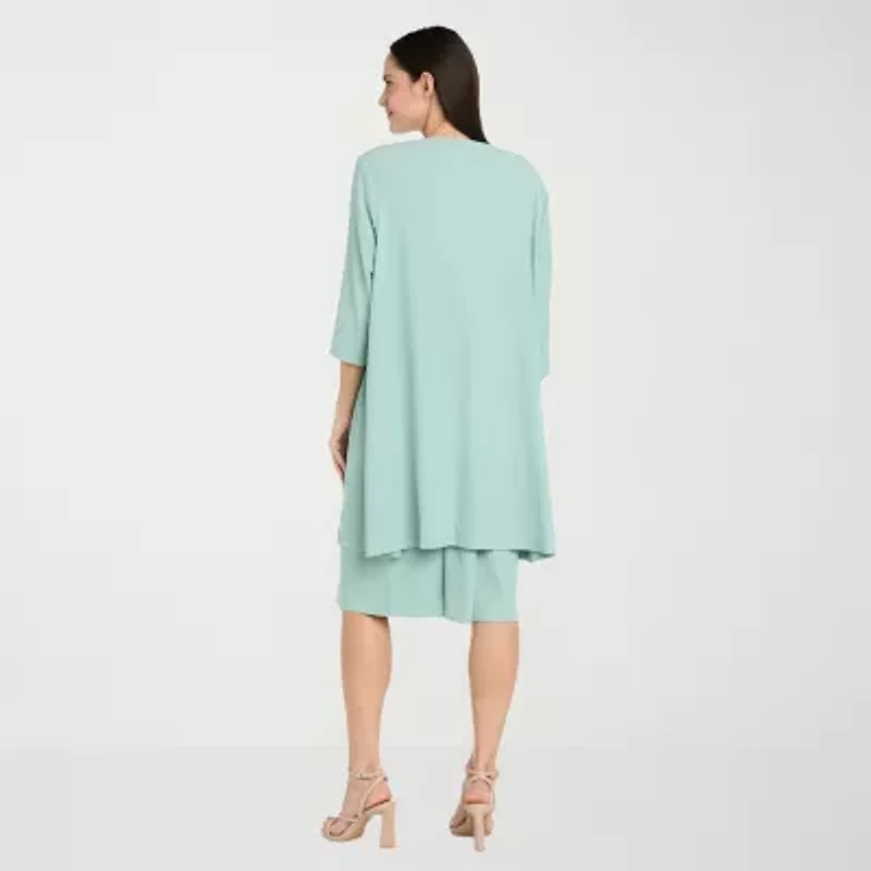 R & M Richards Womens Jacket Dress With Removable Necklace