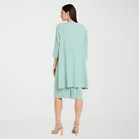 R & M Richards Womens Jacket Dress With Removable Necklace