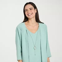 R & M Richards Womens Jacket Dress With Removable Necklace