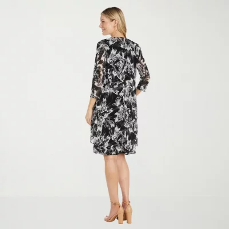 R & M Richards Womens Floral Jacket Dress
