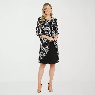 R & M Richards Womens Floral Jacket Dress